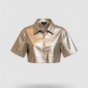 Julia Women's Gold Button Down Shirt